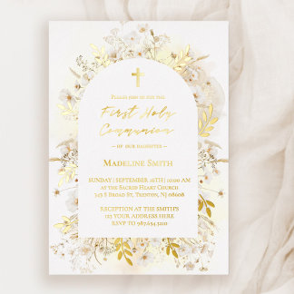 white yellow flowers First Holy Communion