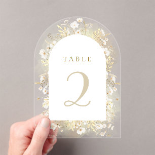  white yellow flowers table numbers