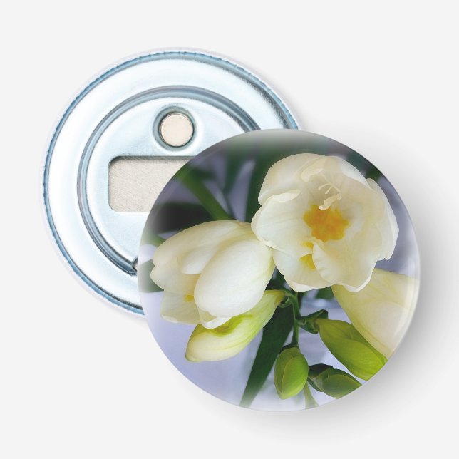 white yellow freesia bottle opener (Front)