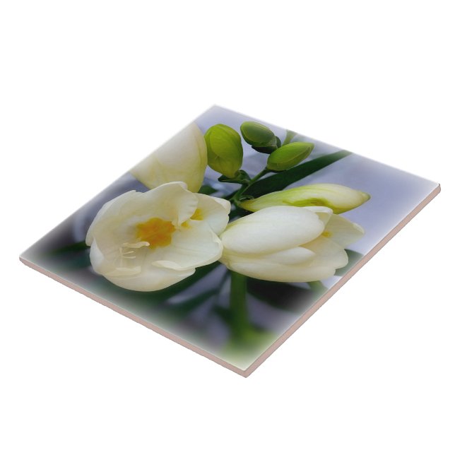 white yellow freesia ceramic tile (Side)