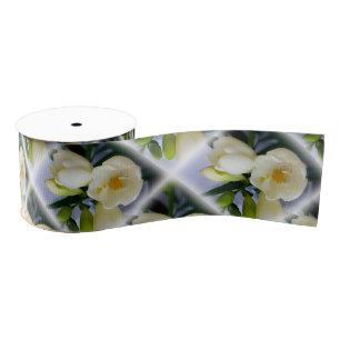 white yellow freesia grosgrain ribbon