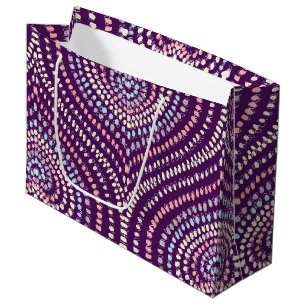 White Yellow Pink Purple Hearts Valentine's Day Large Gift Bag