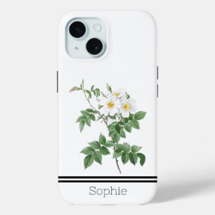 White & Yellow Rose Watercolor Custom iPhone 15 Case