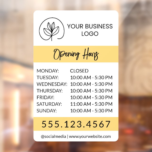 White & Yellow Small Business Logo Open Hours (Sheet 2)