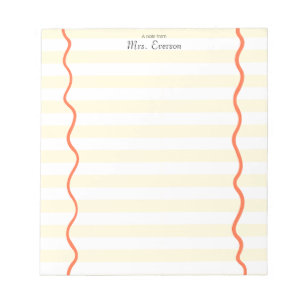 White & Yellow Stripe Teacher Notepad
