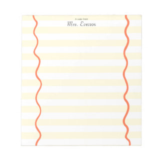 White & Yellow Stripe Teacher Notepad