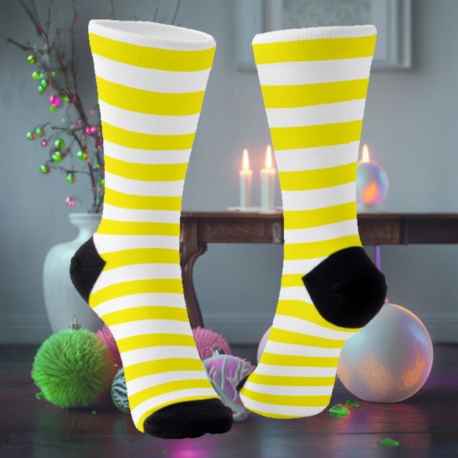 White & Yellow Striped Socks (Creator Uploaded)