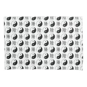 White Yinyang Symbol Chinese Pattern Pillowcase