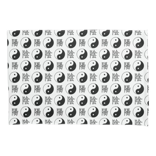 White Yinyang Symbol Chinese Pattern Pillowcase (Front)