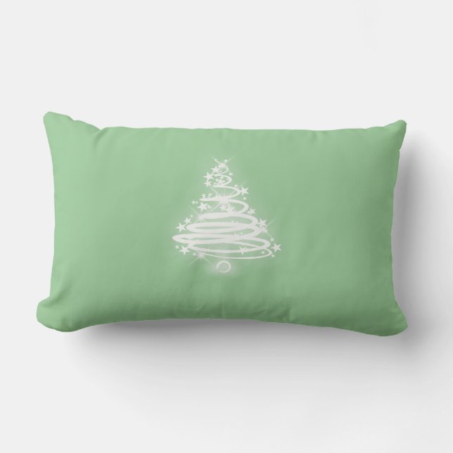 White Zen Christmas Tree Lumbar Cushion (Front)
