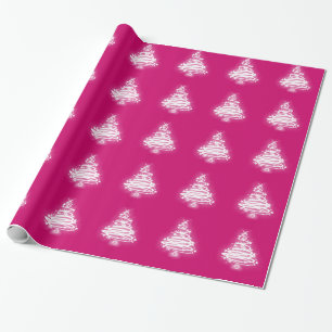 White Zen Christmas Tree Wrapping Paper