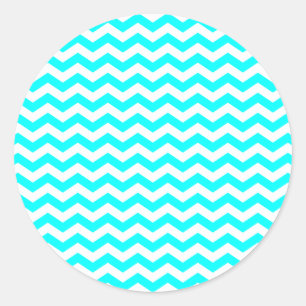 White Zig Zags Classic Round Sticker