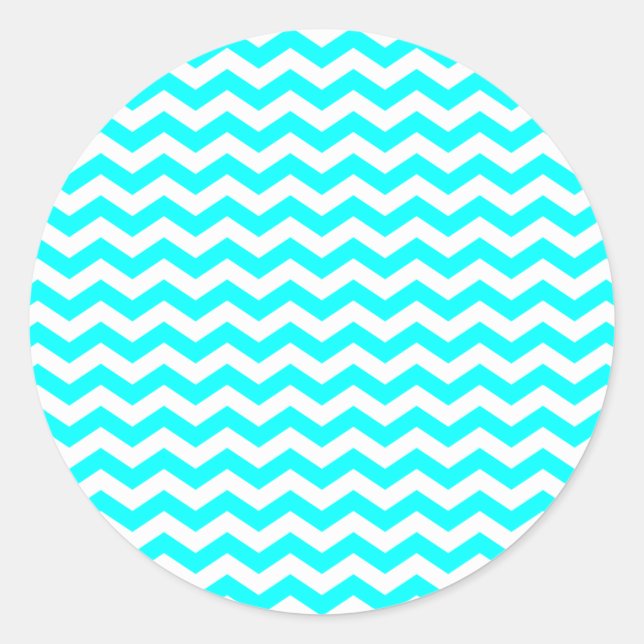 White Zig Zags Classic Round Sticker (Front)