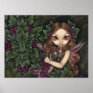 White Zinfandel ART PRINT wine fairy greenman