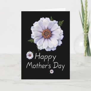 White Zinnia Mothers Day Card