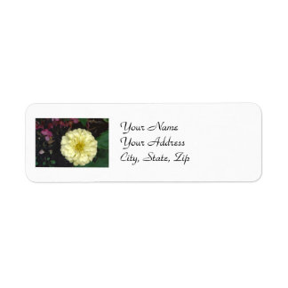 White Zinnia Return Address Label