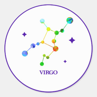 White Zodiac Virgo Rainbow Sticker