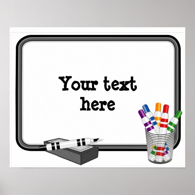 Whiteboard, Customise your text Poster (Front)
