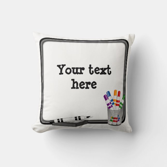Whiteboard Decor, Customise the text Cushion (Front)