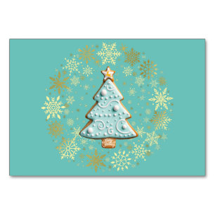 WhiteChristmas, Christmas Tree, Gingerbread Table Number