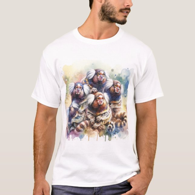 Whiteeared Marmosets 060624AREF122 - Watercolor T-Shirt (Front)