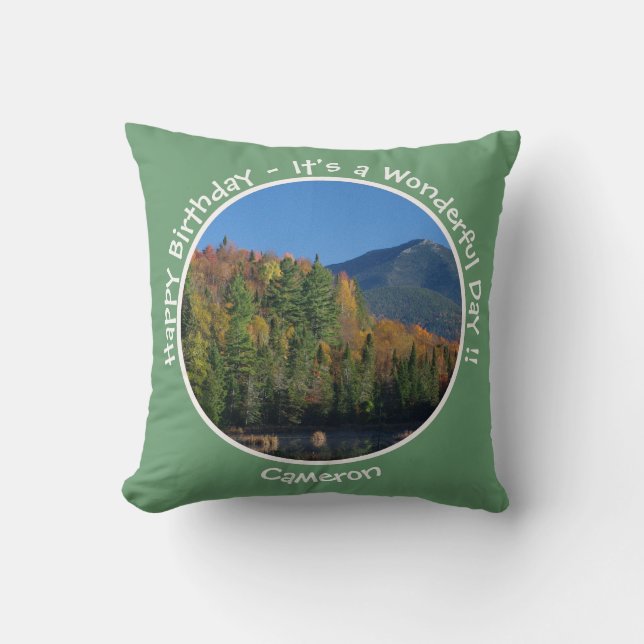 Whiteface Mountain, Adirondack Autumn Party Items Cushion (Front)