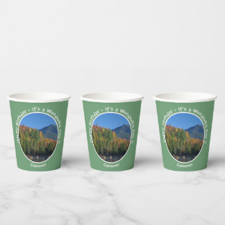 Whiteface Mountain, Adirondack Autumn Party Items Paper Cups