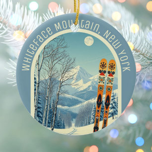 Whiteface Mountain New York ski area souvenir Ceramic Ornament