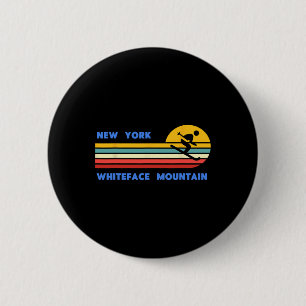 Whiteface Mountain New York Skiing Skier Ski Retro 6 Cm Round Badge