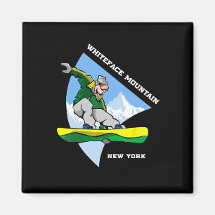 Whiteface Mountain New York Snowboarding Snowboard Magnet