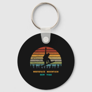 Whiteface Mountain New York Vintage Sun Snowboardi Key Ring