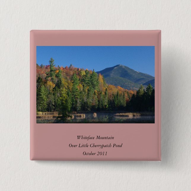 Whiteface Mountain over Little Cherrypatch Pond 15 Cm Square Badge (Front)
