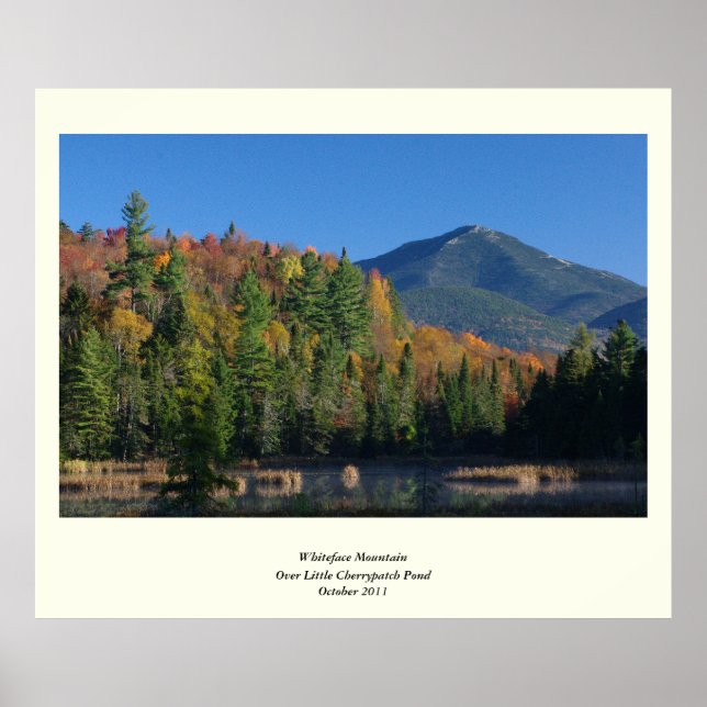Whiteface Mountain over Little Cherrypatch Pond Poster (Front)