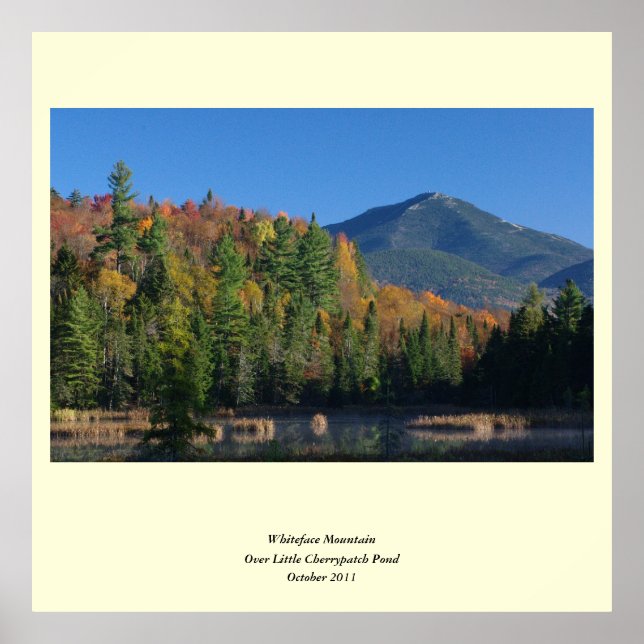 Whiteface Mountain over Little Cherrypatch Pond Poster (Front)