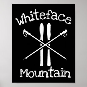 Whiteface Mountain Skiing Ski Skier Poles Rustic A Poster