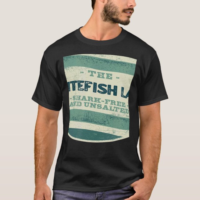 Whitefish Lake Shark Free and Unsalted Camping Mon T-Shirt (Front)
