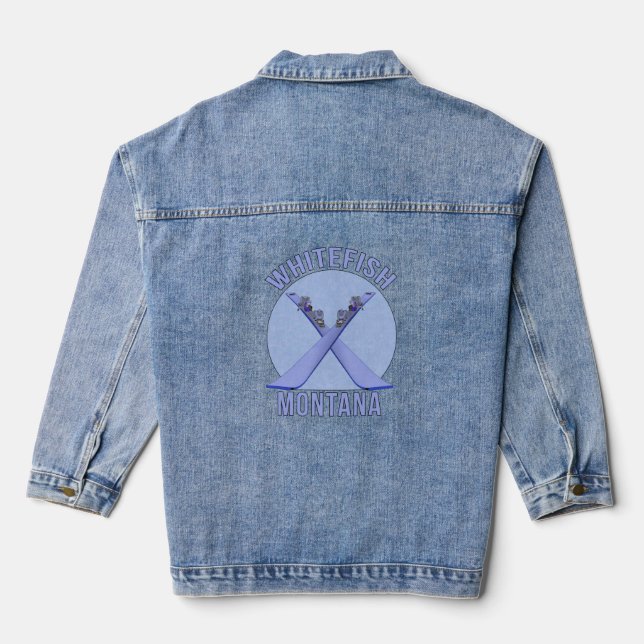 Whitefish, Montana Denim Jacket (Back)