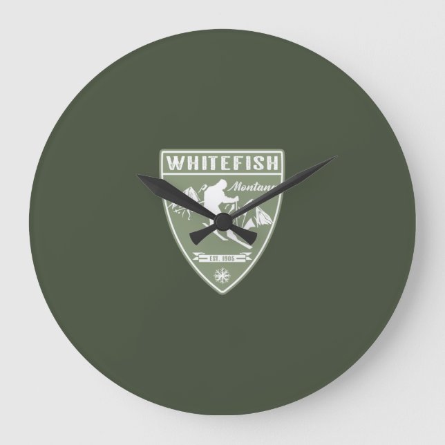 Whitefish Montana Large Clock (Front)