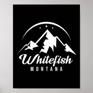 Whitefish Montana Ski Resort Skiing Snowboarding Poster