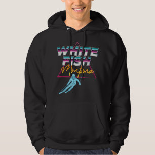 Whitefish Montana  USA Ski Resort 1980s Retro  Hoodie