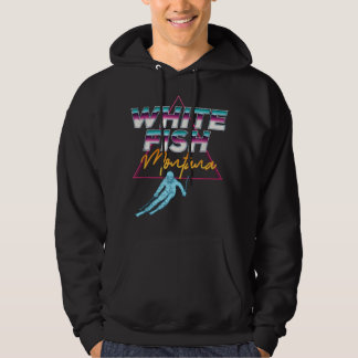 Whitefish Montana  USA Ski Resort 1980s Retro  Hoodie