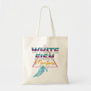 Whitefish Montana USA Ski Resort 1980s Retro Tote Bag