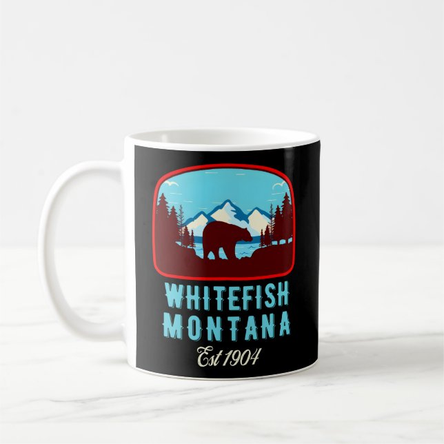 Whitefish Montana Wild Bear Mountain Coffee Mug (Left)