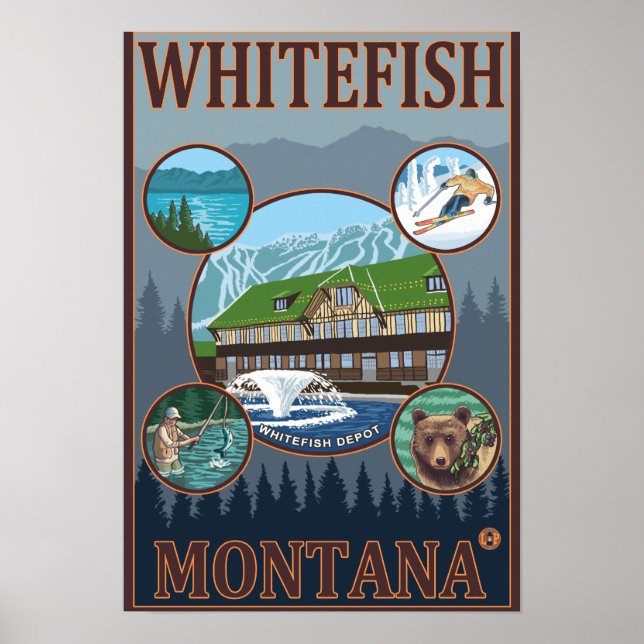 Whitefish, MontanaScenic Travel Poster (Front)