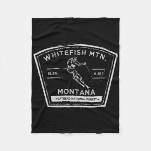 Whitefish Mountain Montana Snow Skiing  Fleece Blanket