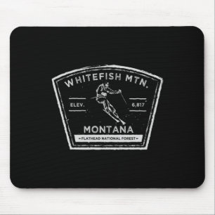 Whitefish Mountain Montana Snow Skiing Mouse Pad