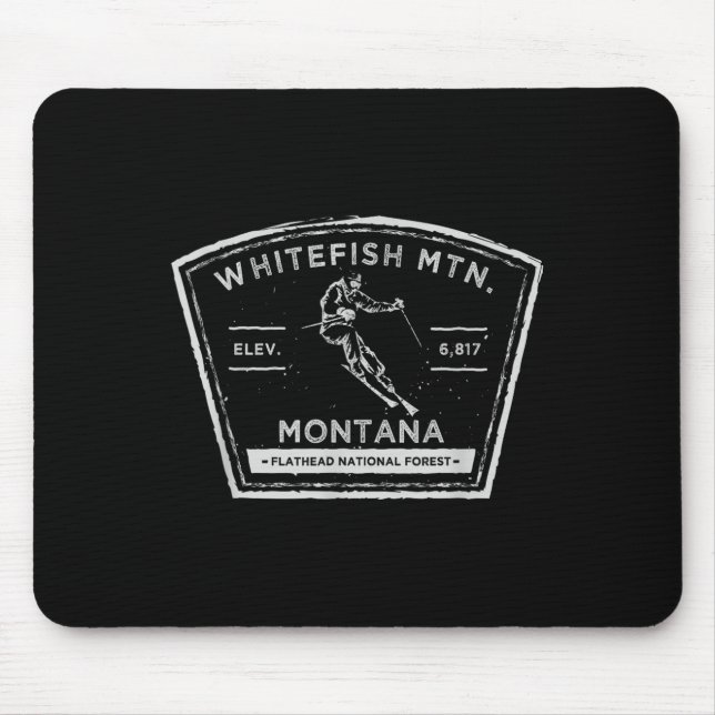 Whitefish Mountain Montana Snow Skiing  Mouse Pad (Front)