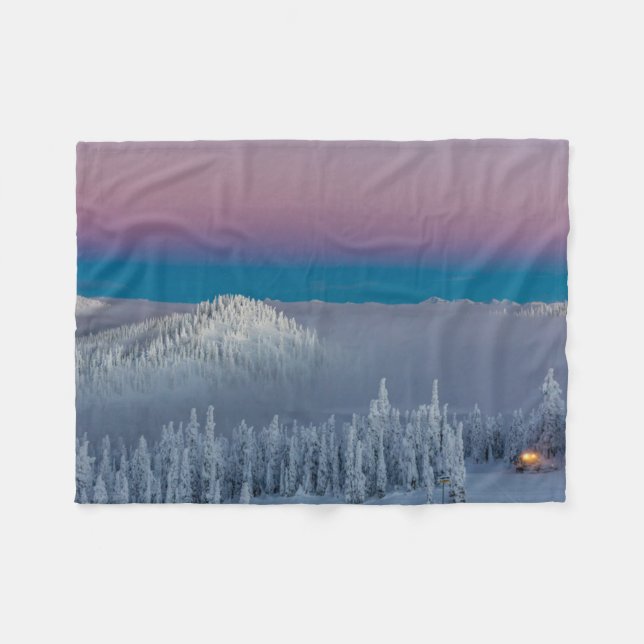 Whitefish Mountain Resort in Whitefish, Montana Fleece Blanket (Front (Horizontal))