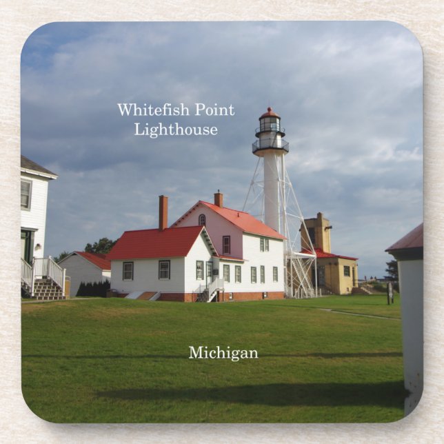 Whitefish Point Lighthouse 6 plastic coasters (Front)