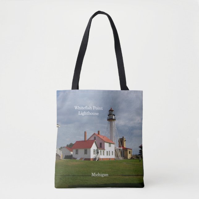 Whitefish Point Lighthouse all over tote bag (Front)